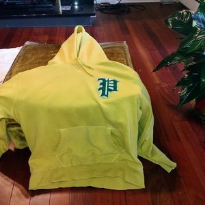 Vintage 1990s heavy weight POLO Ralph Lauren lemon/lime distressed hoodie 🍋